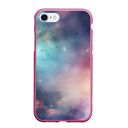 Чехол iPhone 7/8 матовый Нежный космос, цвет: 3D-малиновый