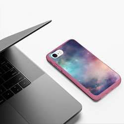 Чехол iPhone 7/8 матовый Нежный космос, цвет: 3D-малиновый — фото 2
