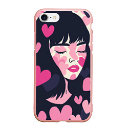 Чехол iPhone 7/8 матовый Влюбленная мечта, цвет: 3D-светло-розовый