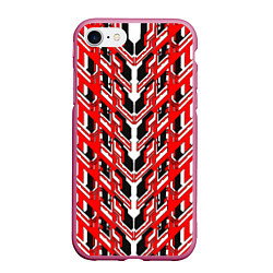 Чехол iPhone 7/8 матовый Красная техно броня, цвет: 3D-малиновый