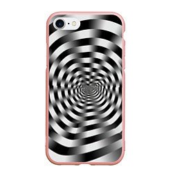 Чехол iPhone 7/8 матовый Оптическая иллюзия спиральное заклинание, цвет: 3D-светло-розовый