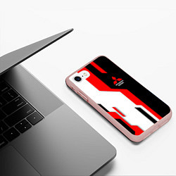 Чехол iPhone 7/8 матовый Mitsubishi red uniform, цвет: 3D-светло-розовый — фото 2