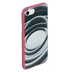 Чехол iPhone 7/8 матовый Серые кольца, цвет: 3D-малиновый — фото 2