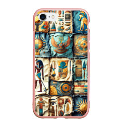 Чехол iPhone 7/8 матовый Пэчворк из Египта, цвет: 3D-светло-розовый