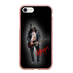 Чехол iPhone 7/8 матовый Слэш музыкант группы Guns N Roses, цвет: 3D-светло-розовый