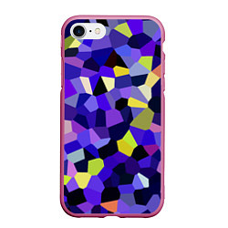 Чехол iPhone 7/8 матовый Мозаика фиолетовая, цвет: 3D-малиновый