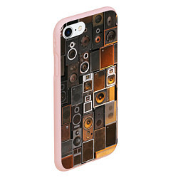 Чехол iPhone 7/8 матовый Винтажные колонки, цвет: 3D-светло-розовый — фото 2