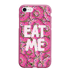 Чехол iPhone 7/8 матовый Eat me, Homer, цвет: 3D-малиновый