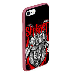 Чехол iPhone 7/8 матовый Slipknot, цвет: 3D-малиновый — фото 2