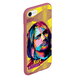 Чехол iPhone 7/8 матовый Kurt Cobain: Abstraction, цвет: 3D-малиновый — фото 2