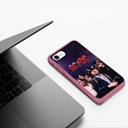 Чехол iPhone 7/8 матовый AC/DC, цвет: 3D-малиновый — фото 2