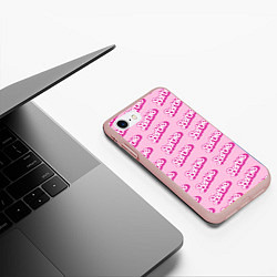 Чехол iPhone 7/8 матовый Barbie Pattern, цвет: 3D-светло-розовый — фото 2