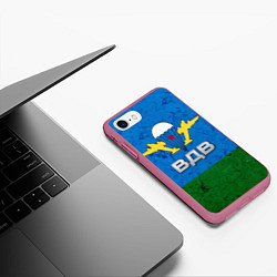 Чехол iPhone 7/8 матовый Флаг ВДВ, цвет: 3D-малиновый — фото 2