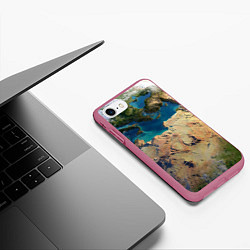 Чехол iPhone 7/8 матовый Земля, цвет: 3D-малиновый — фото 2