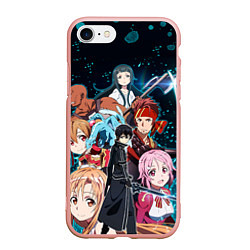 Чехол iPhone 7/8 матовый Sword Art Online, цвет: 3D-светло-розовый