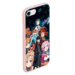 Чехол iPhone 7/8 матовый Sword Art Online, цвет: 3D-светло-розовый — фото 2