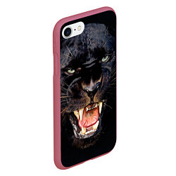 Чехол iPhone 7/8 матовый Пантера, цвет: 3D-малиновый — фото 2