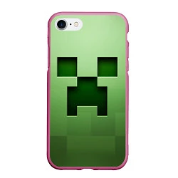 Чехол iPhone 7/8 матовый Creeper Face, цвет: 3D-малиновый