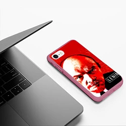 Чехол iPhone 7/8 матовый Red Lenin, цвет: 3D-малиновый — фото 2