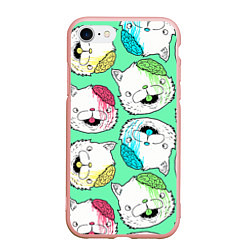 Чехол iPhone 7/8 матовый Drop Dead: Kitty Heads, цвет: 3D-светло-розовый