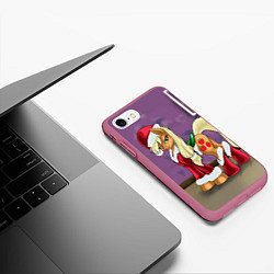 Чехол iPhone 7/8 матовый Pinky Pie: Xmas, цвет: 3D-малиновый — фото 2