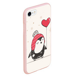 Чехол iPhone 7/8 матовый Влюбленный пингвин, цвет: 3D-светло-розовый — фото 2