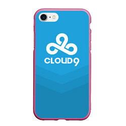 Чехол iPhone 7/8 матовый Cloud 9, цвет: 3D-малиновый