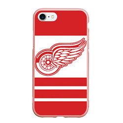 Чехол iPhone 7/8 матовый Detroit Red Wings, цвет: 3D-светло-розовый