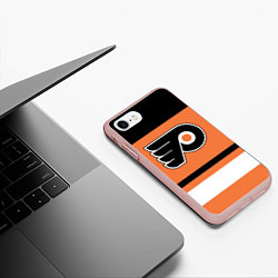 Чехол iPhone 7/8 матовый Philadelphia Flyers, цвет: 3D-светло-розовый — фото 2