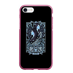 Чехол iPhone 7/8 матовый Близнецы, цвет: 3D-малиновый