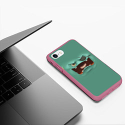 Чехол iPhone 7/8 матовый Пластилиновый смайл, цвет: 3D-малиновый — фото 2