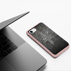 Чехол iPhone 7/8 матовый Облако тегов: черный, цвет: 3D-светло-розовый — фото 2