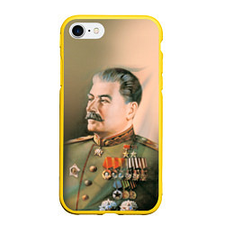 Чехол iPhone 7/8 матовый Иосиф Сталин, цвет: 3D-желтый