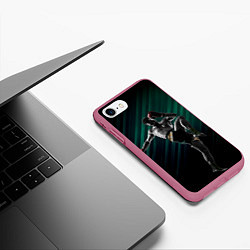 Чехол iPhone 7/8 матовый Muay thai kick, цвет: 3D-малиновый — фото 2