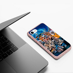 Чехол iPhone 7/8 матовый Iron Maiden: Skeletons, цвет: 3D-светло-розовый — фото 2