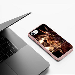 Чехол iPhone 7/8 матовый Dark Souls, цвет: 3D-светло-розовый — фото 2