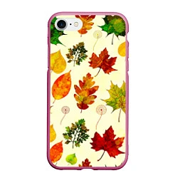 Чехол iPhone 7/8 матовый Осень, цвет: 3D-малиновый