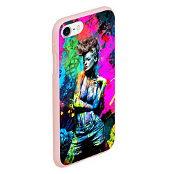 Чехол iPhone 7/8 матовый Боди-арт, цвет: 3D-светло-розовый — фото 2