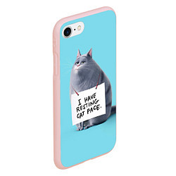 Чехол iPhone 7/8 матовый I have resing cat face, цвет: 3D-светло-розовый — фото 2