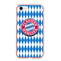 Чехол iPhone 7/8 матовый FC Bayern Munchen, цвет: 3D-светло-розовый