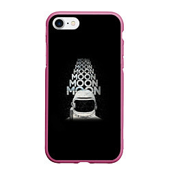 Чехол iPhone 7/8 матовый Космонавт 2, цвет: 3D-малиновый