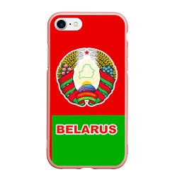 Чехол iPhone 7/8 матовый Belarus Patriot, цвет: 3D-светло-розовый