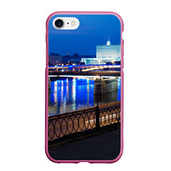 Чехол iPhone 7/8 матовый Москва, цвет: 3D-малиновый