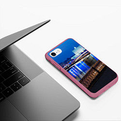 Чехол iPhone 7/8 матовый Москва, цвет: 3D-малиновый — фото 2