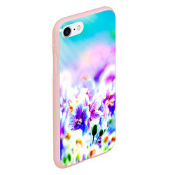Чехол iPhone 7/8 матовый Цветочное поле, цвет: 3D-светло-розовый — фото 2