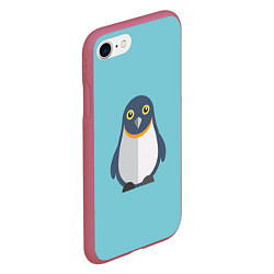 Чехол iPhone 7/8 матовый Пингвин, цвет: 3D-малиновый — фото 2
