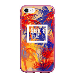 Чехол iPhone 7/8 матовый Beach Party, цвет: 3D-малиновый