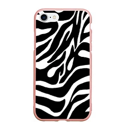Чехол iPhone 7/8 матовый Зебра, цвет: 3D-светло-розовый