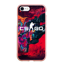 Чехол iPhone 7/8 матовый CS:GO Beast AWP, цвет: 3D-светло-розовый
