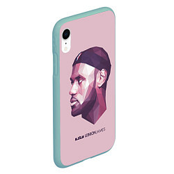 Чехол iPhone XR матовый LeBron James: Poly Violet цвета 3D-мятный — фото 2
